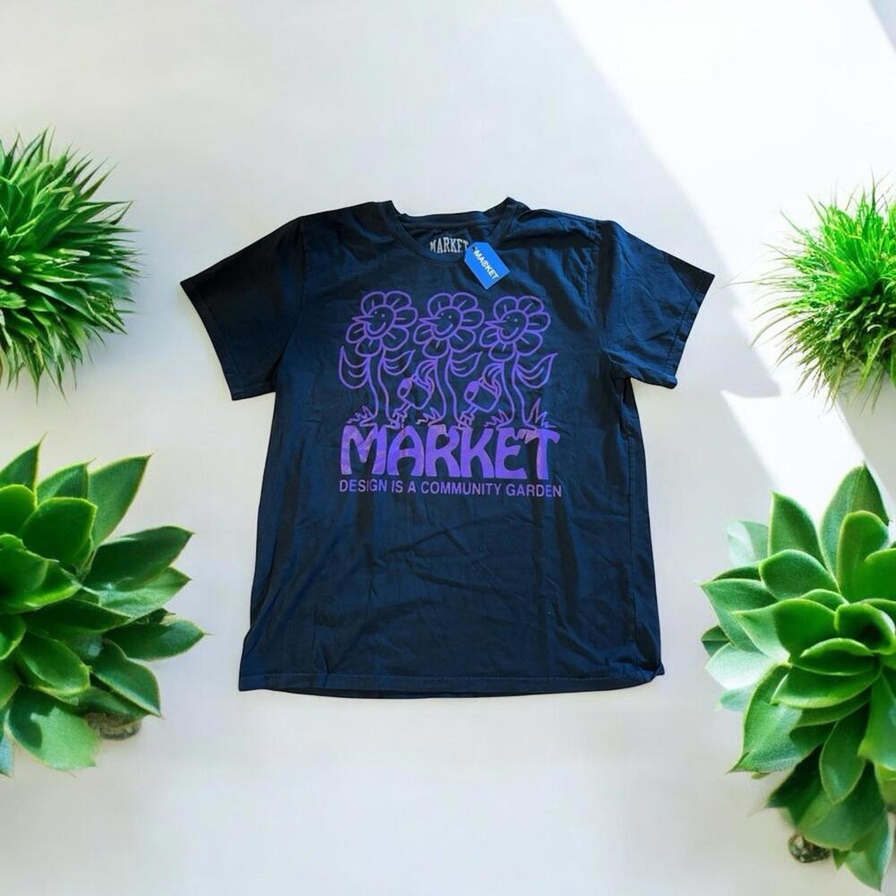 Market Studios Community Garden Tee Mens Small T-shirt Black